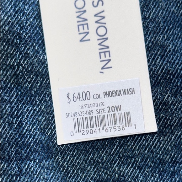 Code Bleu Deep Blue Denim JeansSize 20W High Rise Straight Leg New - Picture 12 of 13